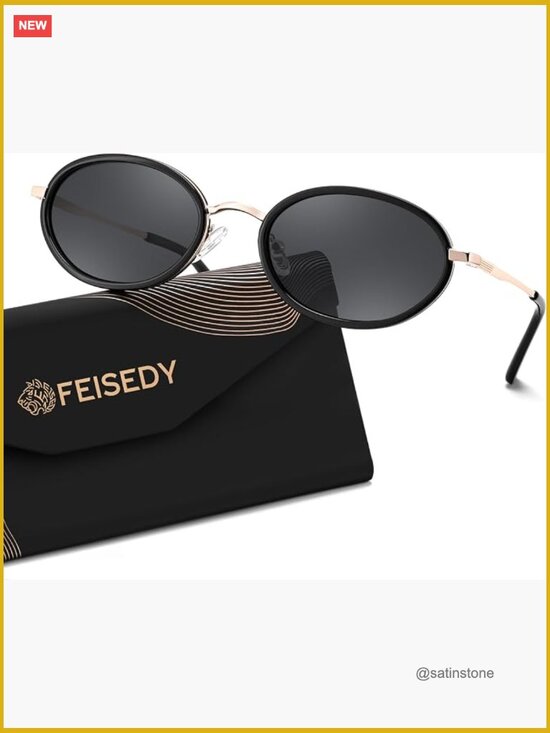 Polarized Oval Metal Sunglasses UV400 Protection TR90 Frame Classic Retro main image 5